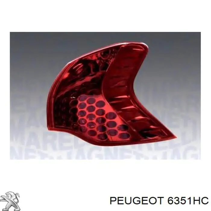 Ліхтар задній правий, зовнішній Peugeot/Citroen 6351HC ціна, від 126.69 USD