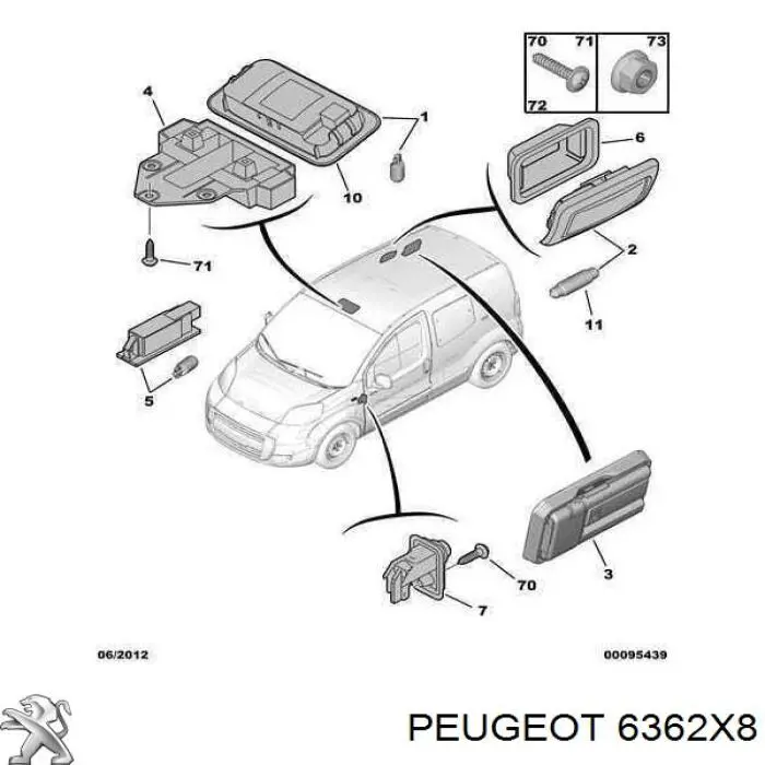 Купити 6362X8 Peugeot/Citroen Лампочка плафону освітлення салону/кабіни