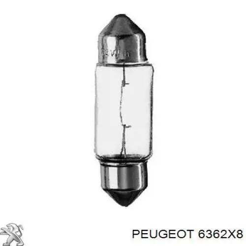 Лампочка плафону освітлення салону/кабіни Peugeot/Citroen 6362X8 ціна, від 0.47 USD