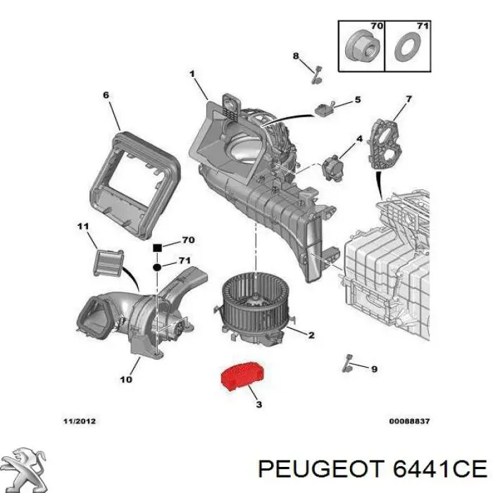 Купити 6441CE Peugeot/Citroen Їжак обігрівача