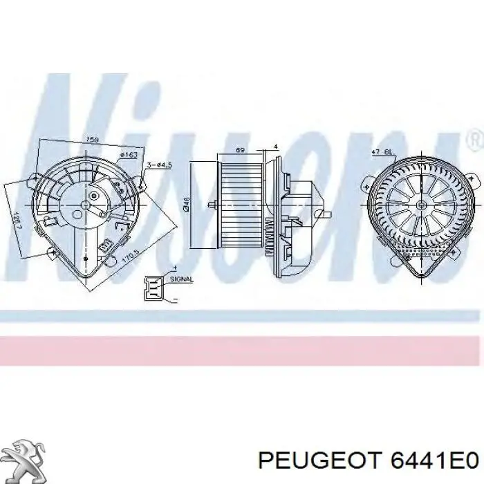 Двигун вентилятора пічки (обігрівача салону) Peugeot/Citroen 6441E0 ціна, від 114.78 USD