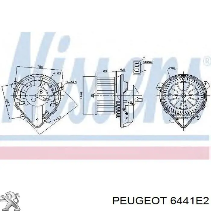 Купити 6441E2 Peugeot/Citroen Електродвигуни (електродвигун обігрівача) або розетка причепа штепсельная