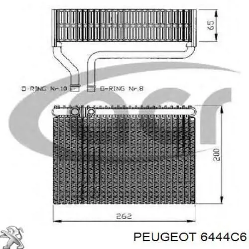 Корпус радіатора кондиціонера (салонний випарник) 6444C6 Peugeot/Citroen