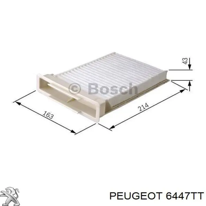 Фільтр салону 6447TT Peugeot/Citroen