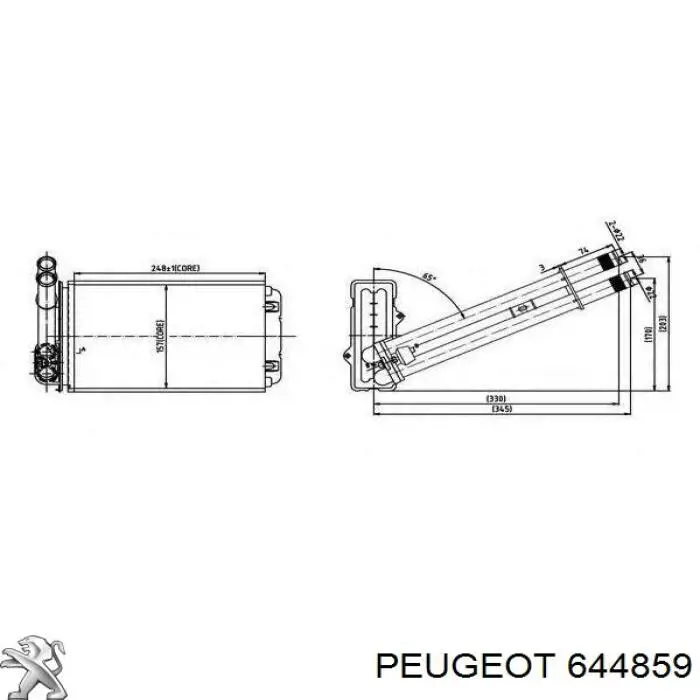 Радіатор пічки (обігрівача) Peugeot/Citroen 644859 ціна, від 28.09 USD
