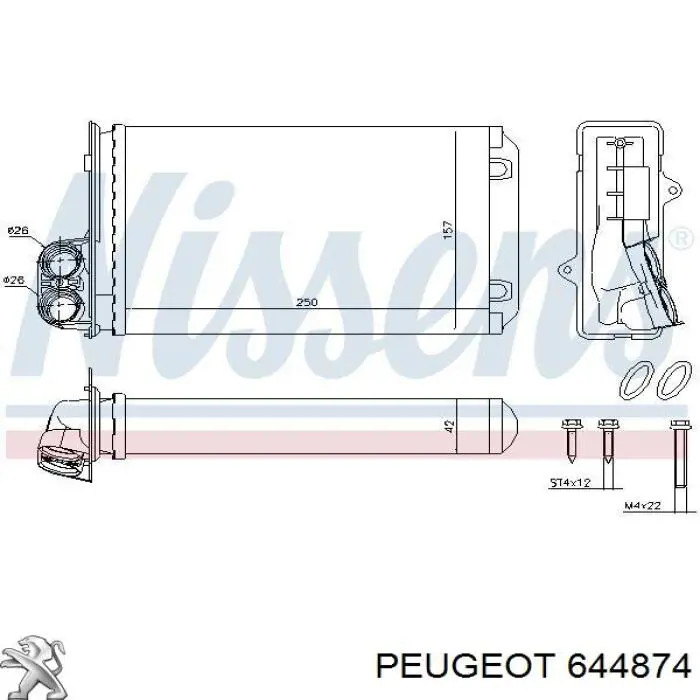 Радіатор пічки (обігрівача) Peugeot/Citroen 644874 ціна, від 28.00 USD