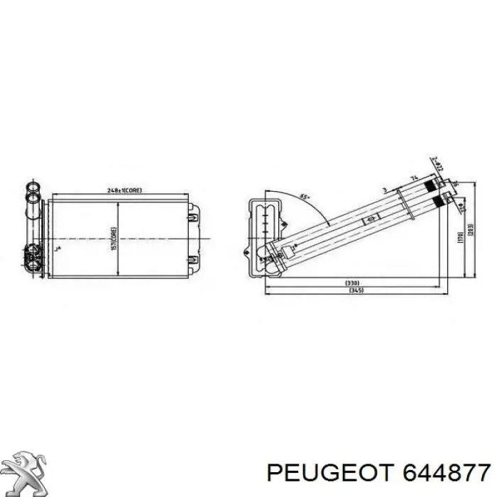 644877 Peugeot/Citroen радіатор пічки (обігрівача)