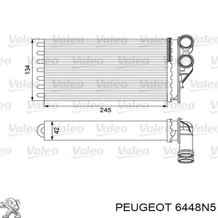 6448N5 Peugeot/Citroen радіатор пічки (обігрівача)