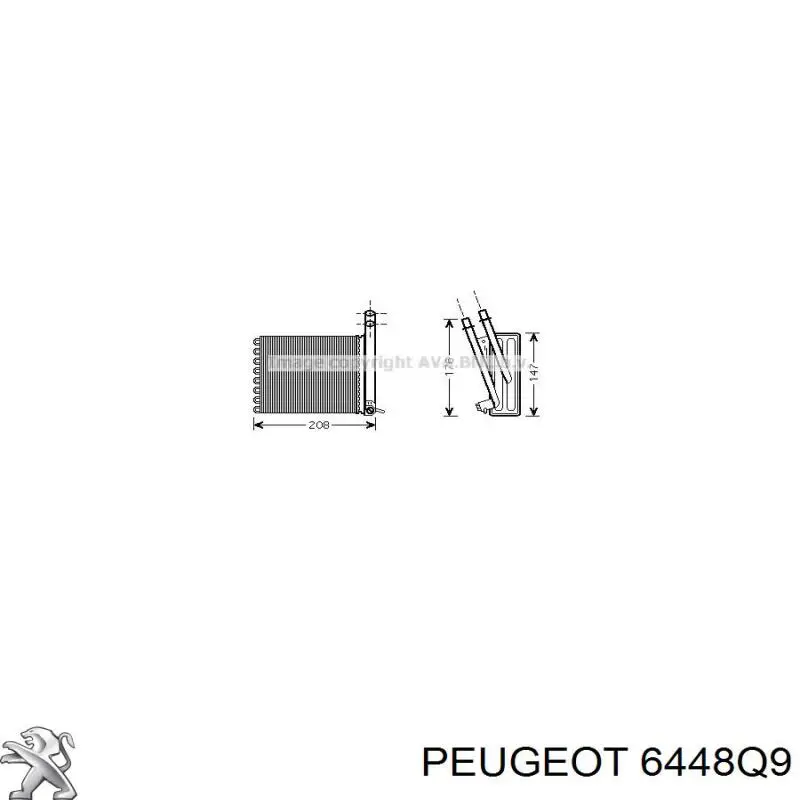 6448Q9 Peugeot/Citroen радіатор пічки (обігрівача, задній)