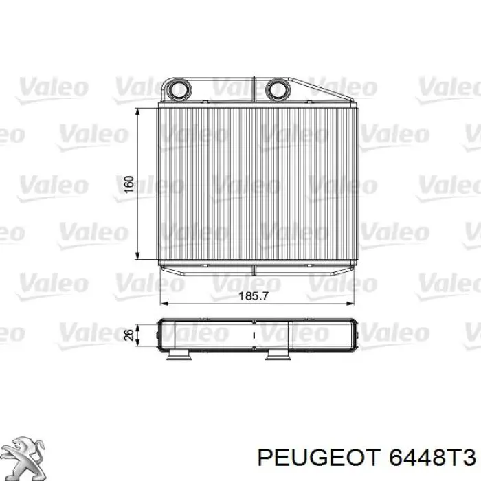 6448T3 Peugeot/Citroen Радіатор опалювача салону