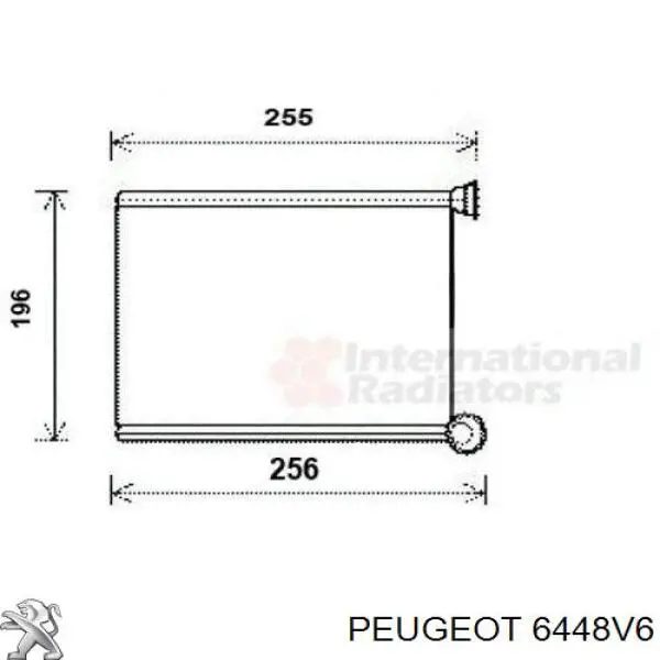6448V6 Peugeot/Citroen Радіатор опалювача салону