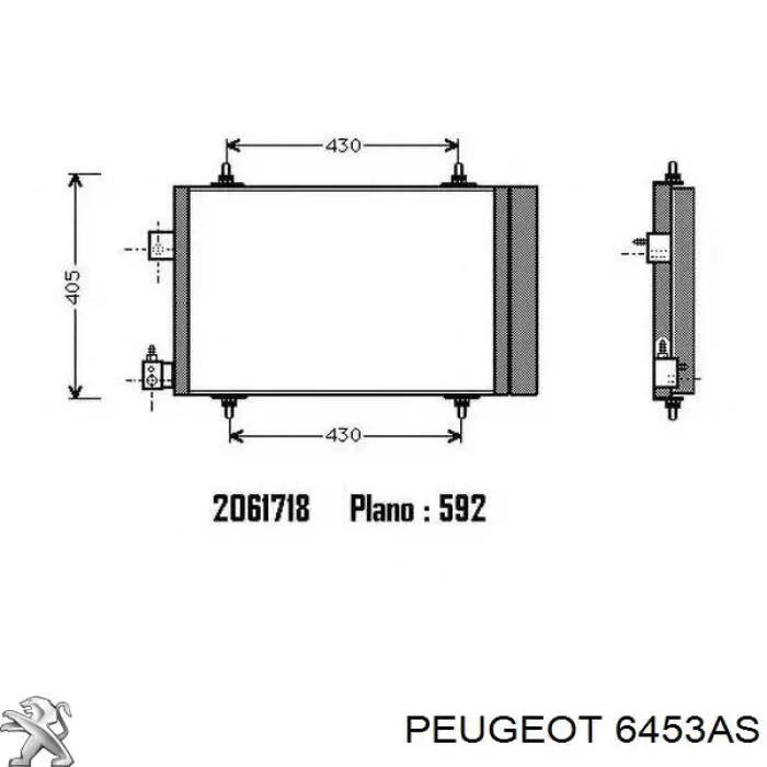 6453AS Peugeot/Citroen радіатор кондиціонера