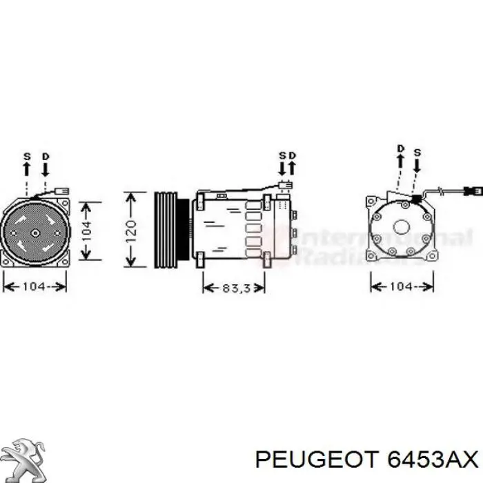 Компресор кондиціонера 6453AX Peugeot/Citroen