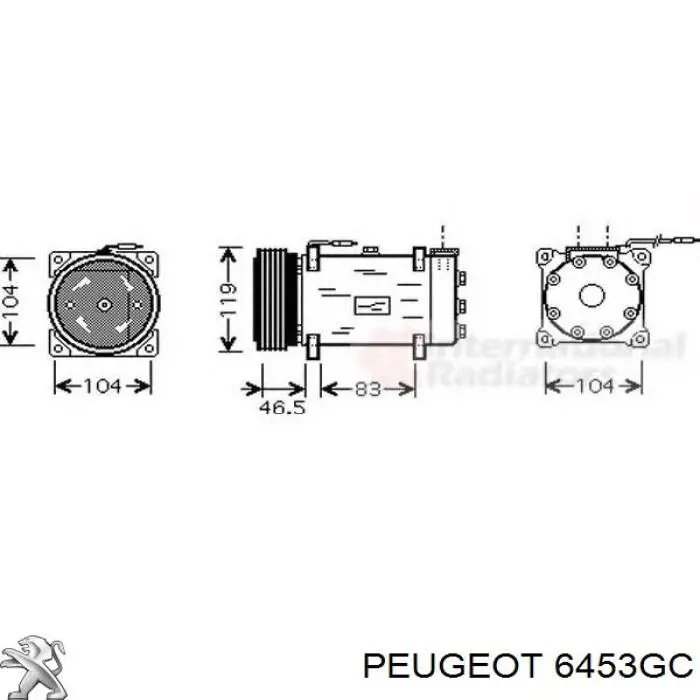 6453GC Peugeot/Citroen компресор кондиціонера