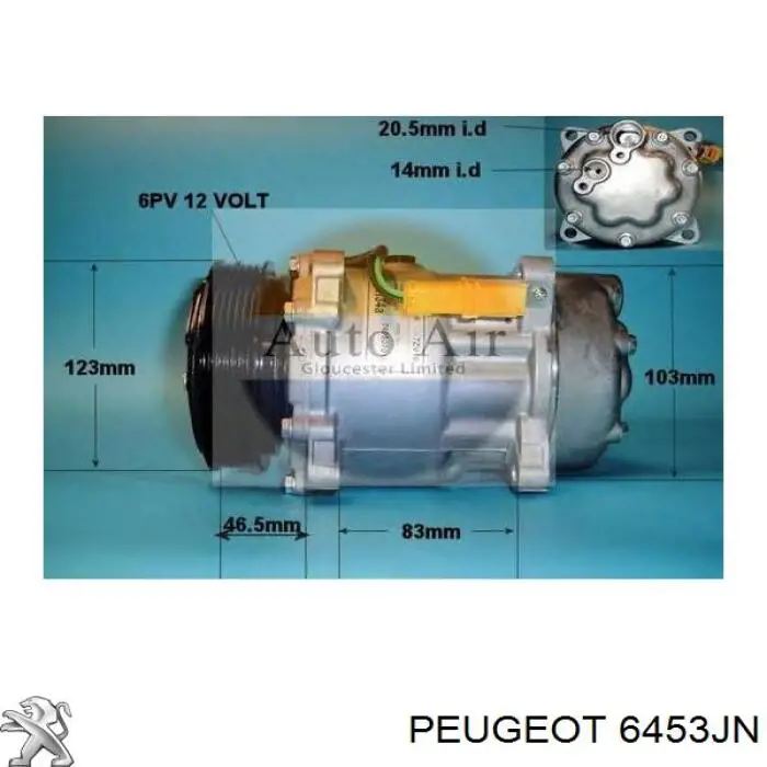 6453JN Peugeot/Citroen компресор кондиціонера
