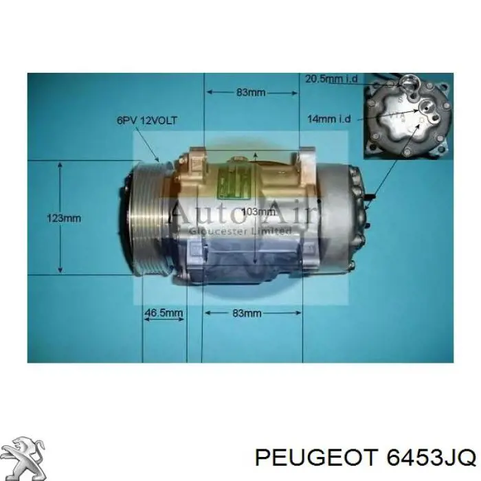 6453JQ Peugeot/Citroen компресор кондиціонера
