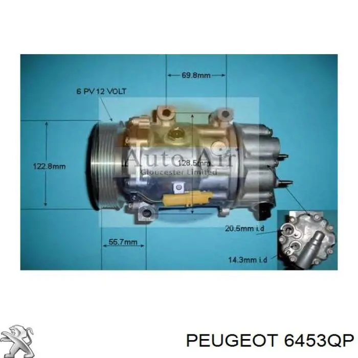 Компресор кондиціонера 6453QP Peugeot/Citroen