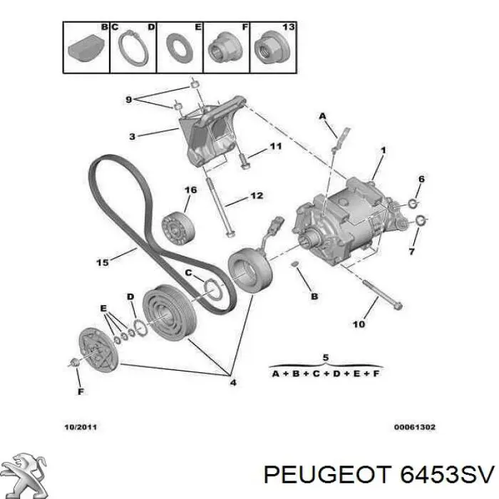 Компресор кондиціонера 6453SV Peugeot/Citroen