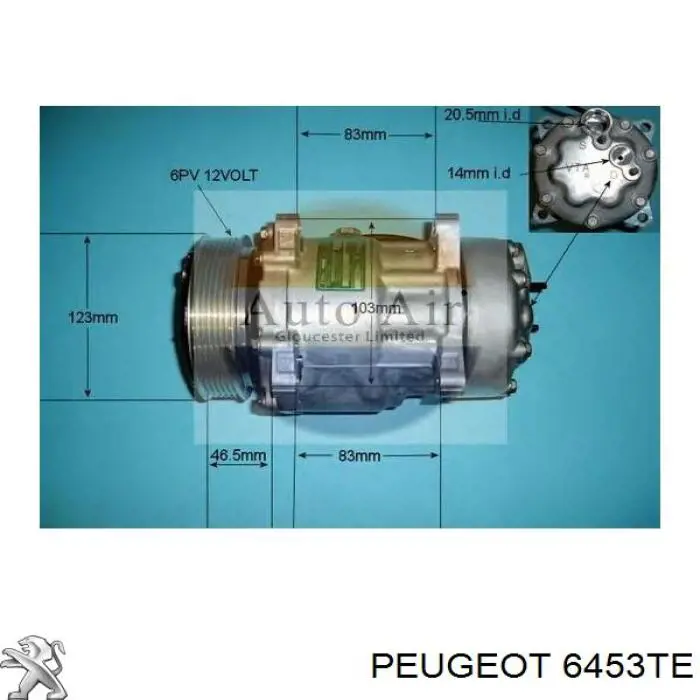 6453TE Peugeot/Citroen компресор кондиціонера