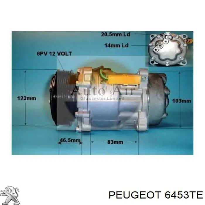 Компресор системи кондиціювання Peugeot/Citroen 6453TE ціна, від 101.35 USD