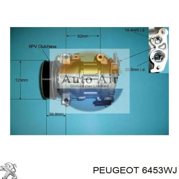 Купити 6453WJ Peugeot/Citroen Компресор кліматичної установки