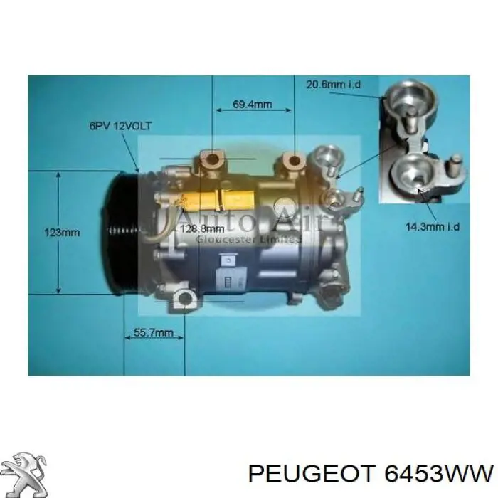Купити 6453WW Peugeot/Citroen Компресор кліматичної установки