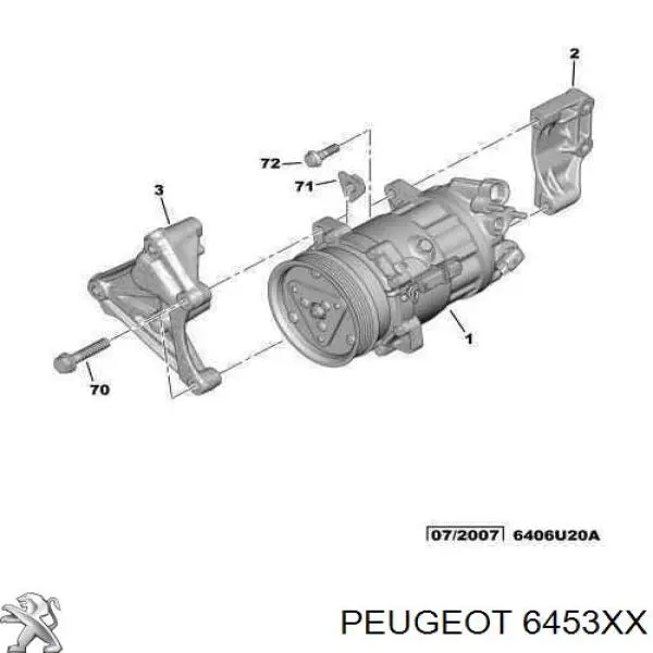 6453XX Peugeot/Citroen компресор кондиціонера