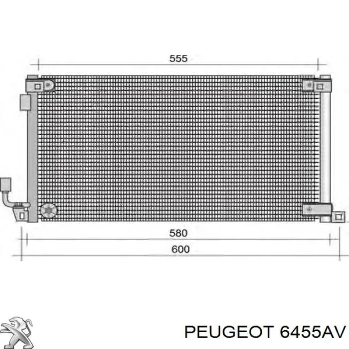 6455AV Peugeot/Citroen радіатор кондиціонера