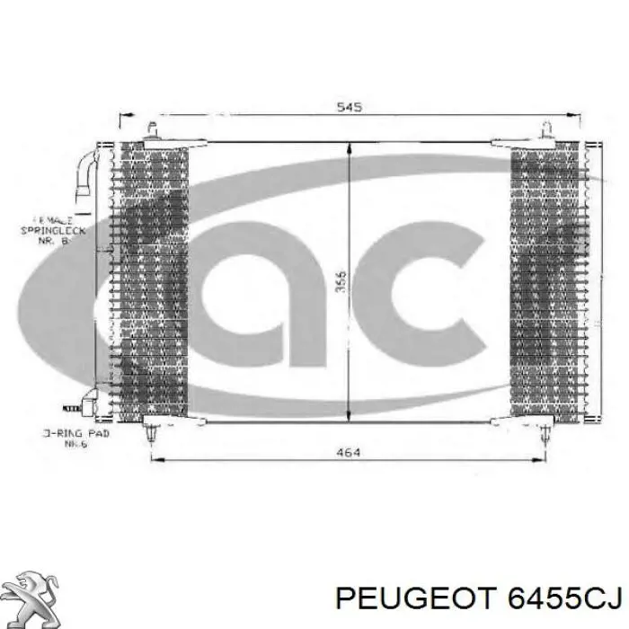 Конденсатор кондиціонера Peugeot/Citroen 6455CJ ціна, від 50.83 USD