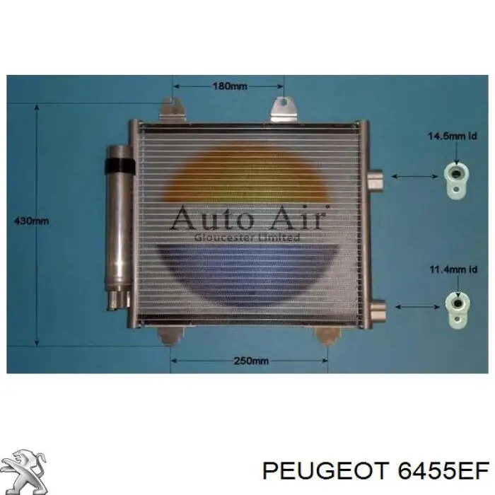 Конденсатор кондиціонера Peugeot/Citroen 6455EF ціна, від 80.30 USD