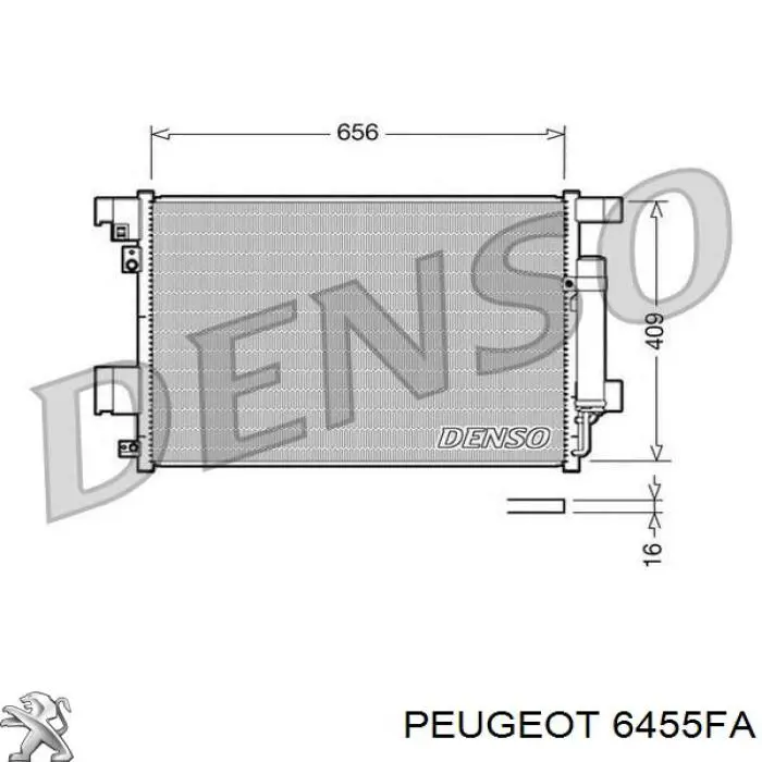 Купити 6455FA Peugeot/Citroen Радіатор системи охолодження кондиціонера