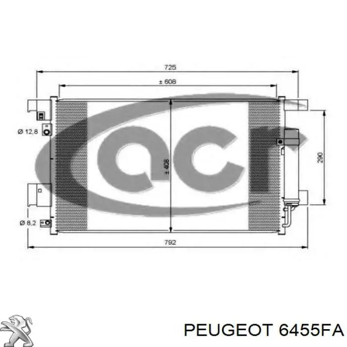 Радіатор кондиціонера 6455FA Peugeot/Citroen