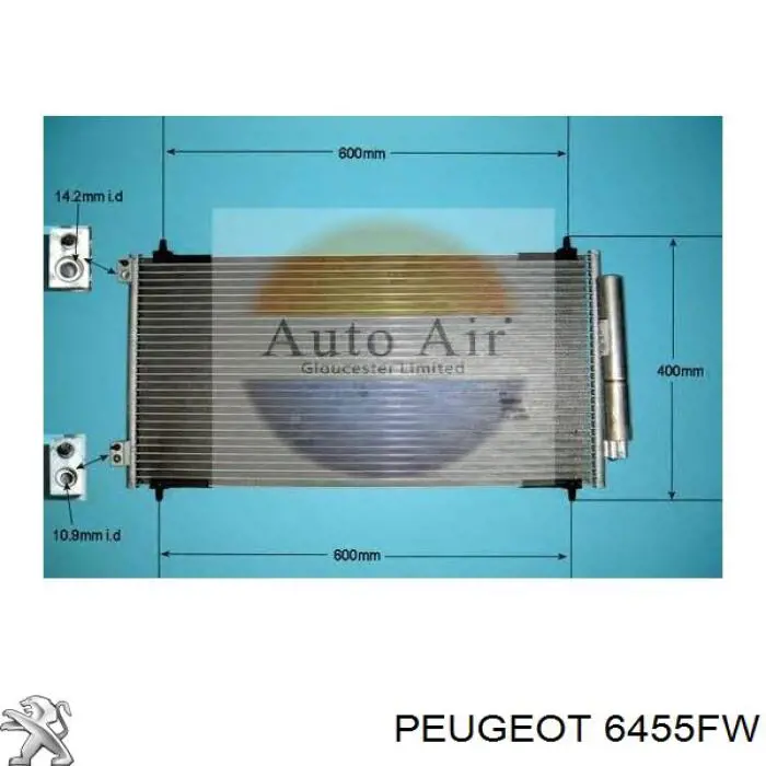 Конденсатор кондиціонера Peugeot/Citroen 6455FW ціна, від 110.28 USD