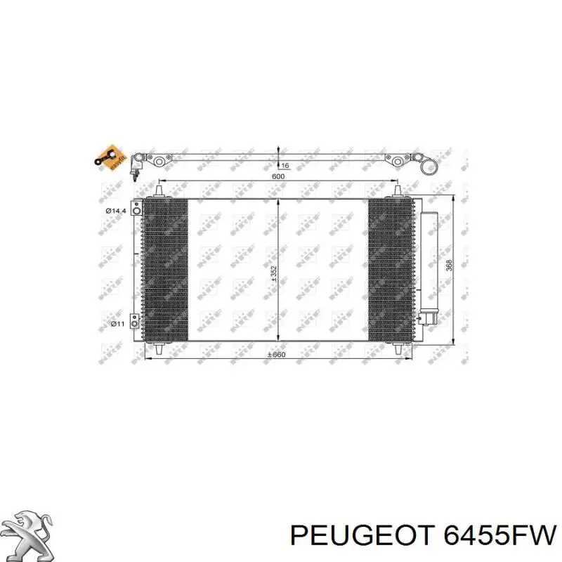 Радіатор кондиціонера 6455FW Peugeot/Citroen