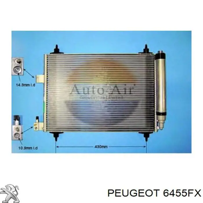 6455FX Peugeot/Citroen радіатор кондиціонера