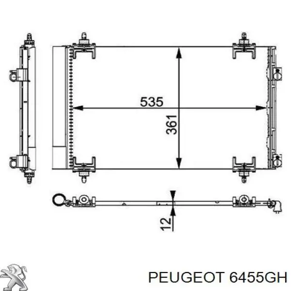 6455GH Peugeot/Citroen радіатор кондиціонера