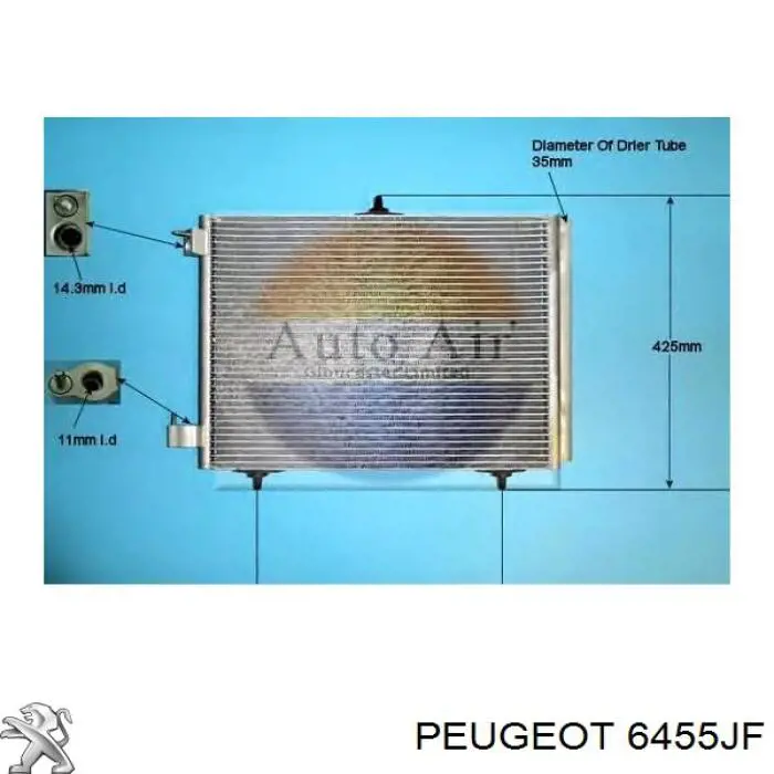 6455JF Peugeot/Citroen Конденсатор