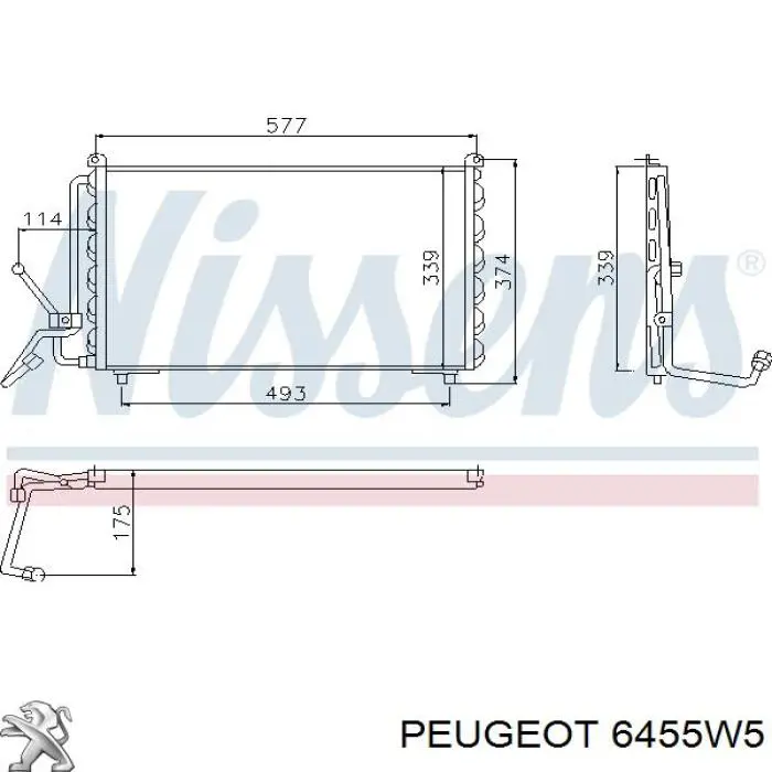 Конденсатор кондиціонера Peugeot/Citroen 6455W5 ціна, від 269.54 USD
