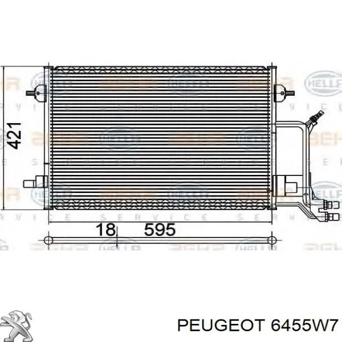Конденсатор кондиціонера Peugeot/Citroen 6455W7 ціна, від 59.38 USD