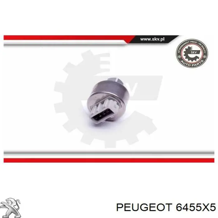 Датчик абсолютного тиску кондиціонера Peugeot/Citroen 6455X5 ціна, від 25.34 USD