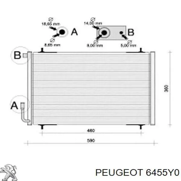 Конденсатор кондиціонера Peugeot/Citroen 6455Y0 ціна, від 57.16 USD