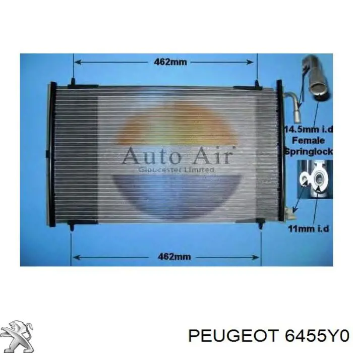 Купити 6455Y0 Peugeot/Citroen Радіатор системи охолодження кондиціонера