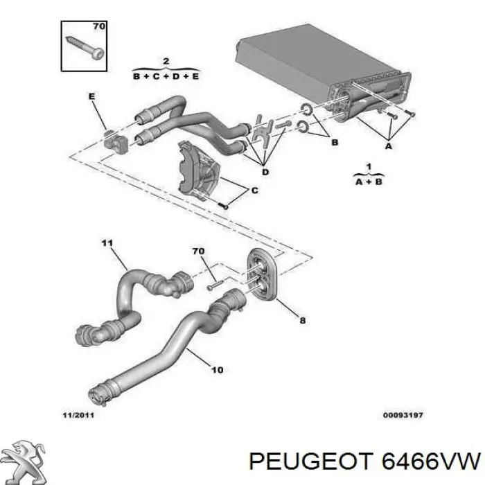 Шланги системи охолодження Peugeot/Citroen 6466VW ціна, від 14.25 USD