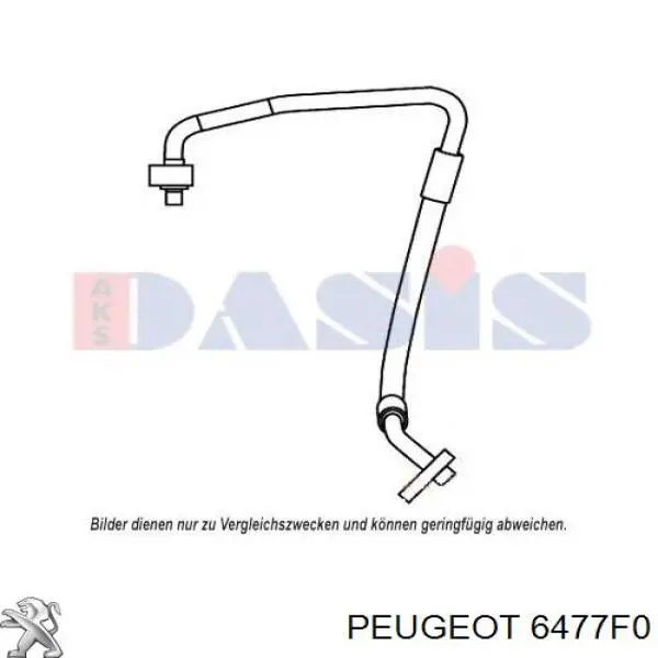 Купити 6477F0 Peugeot/Citroen Шланг кондиціонера, від випарника до компресора