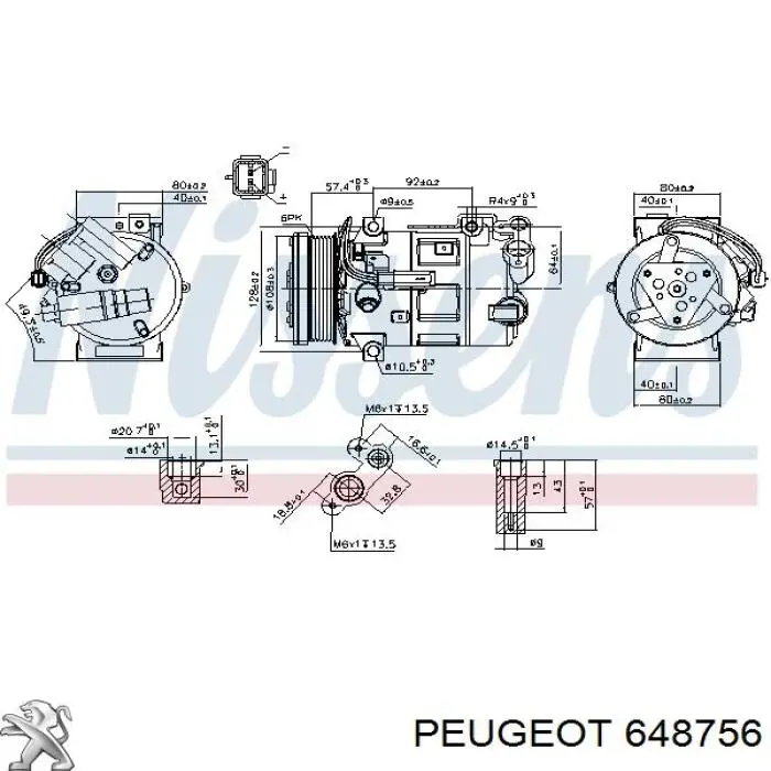 648756 Peugeot/Citroen компресор кондиціонера