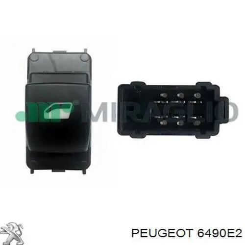 Кнопка вмикання двигуна склопідіймача передня права Peugeot 207 (WA, WC) (Пежо 207)