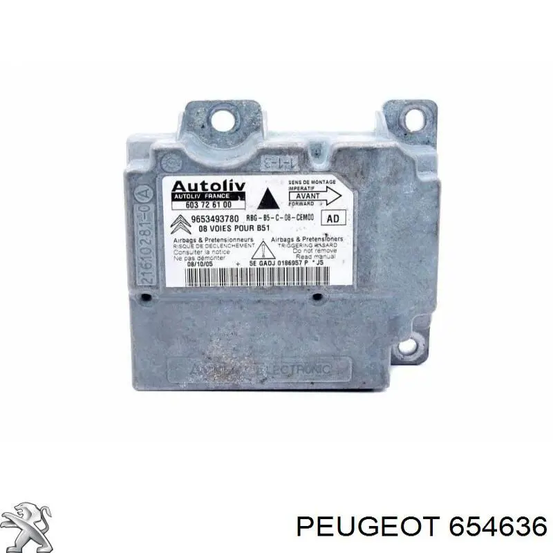 654636 Peugeot/Citroen Модуль-процесор управління подушки безпеки