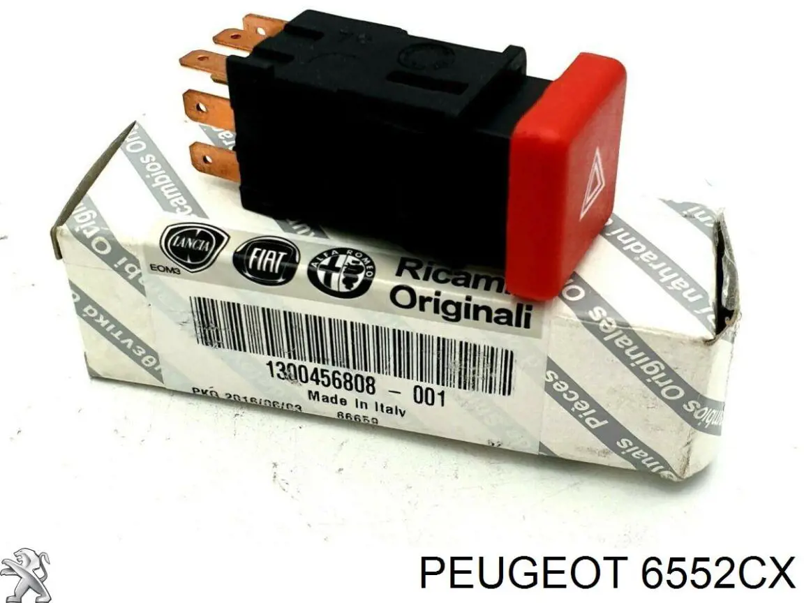 Купити 6552CX Peugeot/Citroen Кнопка включення аварійного сигналу