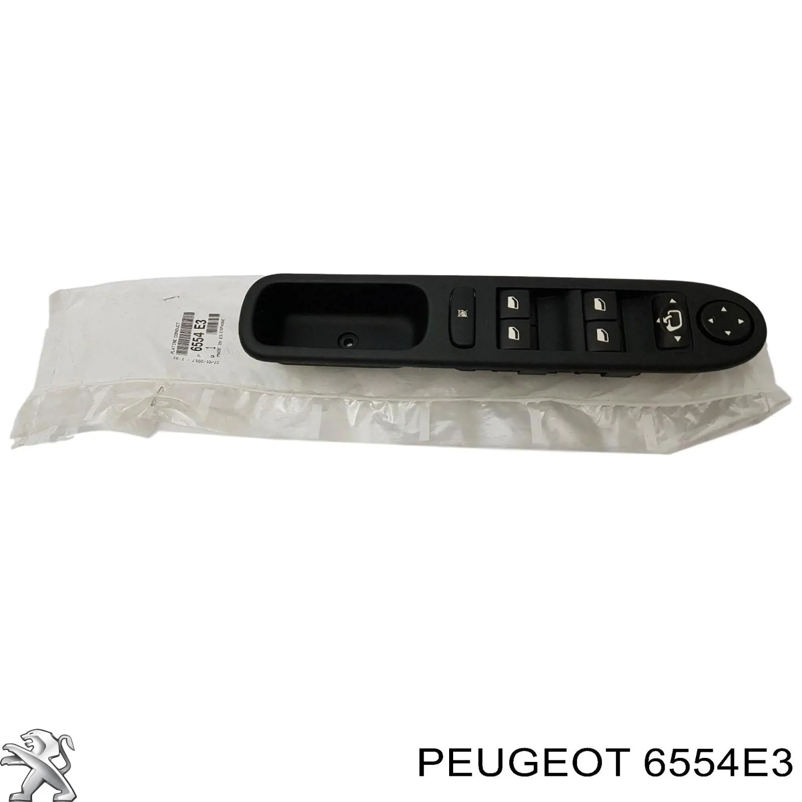 Кнопковий блок керування склопідіймачами передній лівий 6554E3 Peugeot/Citroen