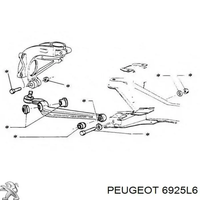 Болт/гайка кріплення 6925L6 Peugeot/Citroen